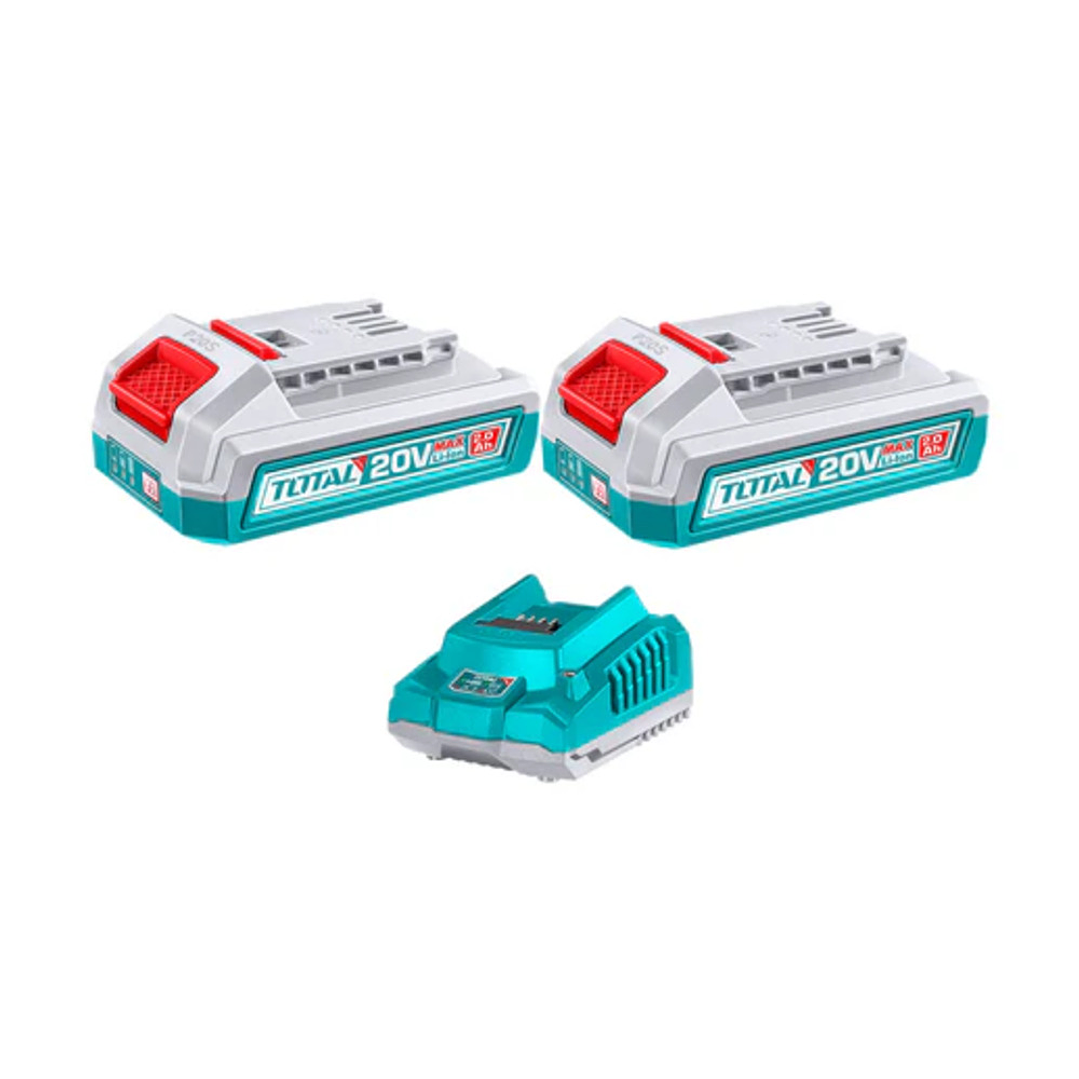 KIT DE BATERIAS Y CARGADOR 20V 2.0AH X 2PCS TOTAL 1