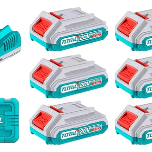 KIT DE BATERIAS Y CARGADOR 20V 2.0AH X 6PCS TOTAL