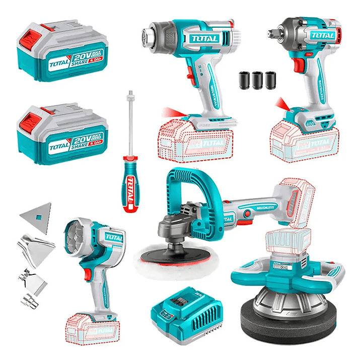 KIT HERRAMIENTAS INALAMBRICOS POR 5PCS TOTAL 1