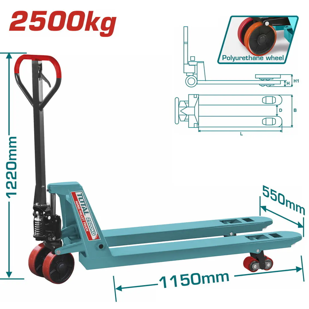 TRASPALETA MANUAL 2500KG TOTAL 1