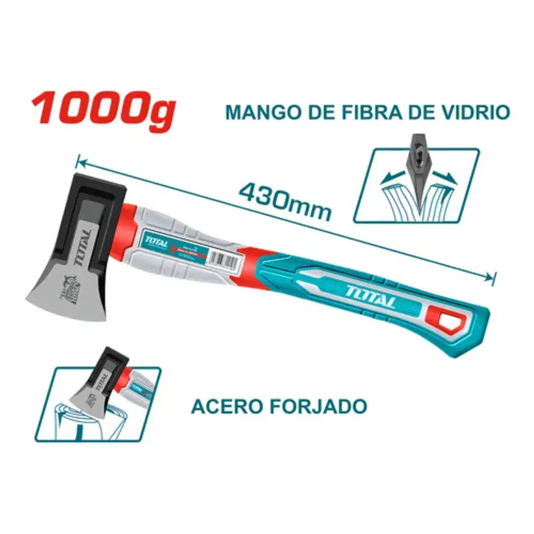 HACHA MANGO FIBRA 1000G TOTAL 1