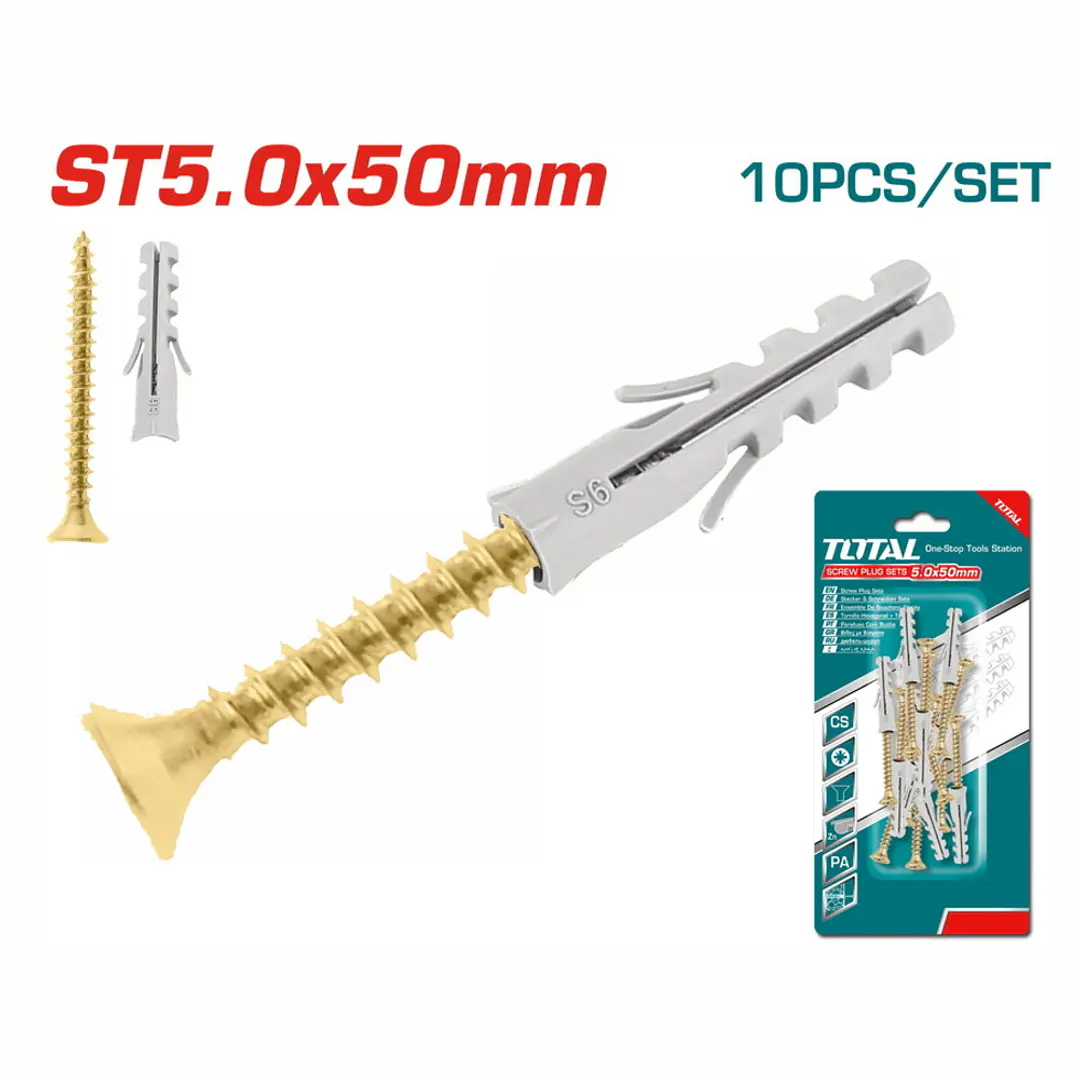 JGO TORNILLO Y TARUGO ST5.0X50MM TOTAL 1