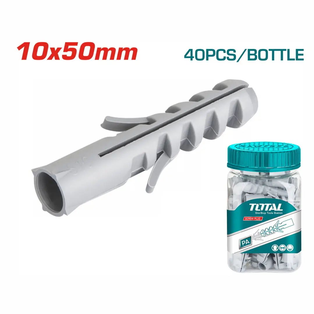 TARUGO PLASTICO POR 40PCS 10X50MM TOTAL 1