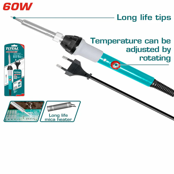Cautin Tipo Lapiz P/ Soldar Temperatura Regulable 60w Total 1