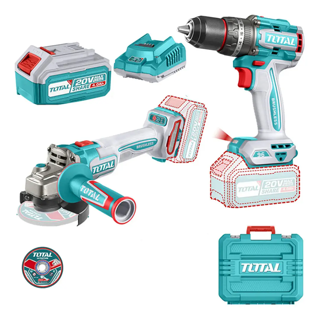 KIT TALADRO + ESMERIL INLAMBRICO 20V TOTAL 1