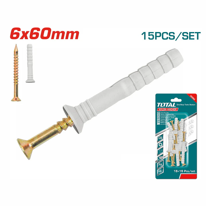 JGO TORNILLOS Y TARUGOS 6X60MM TOTAM 1