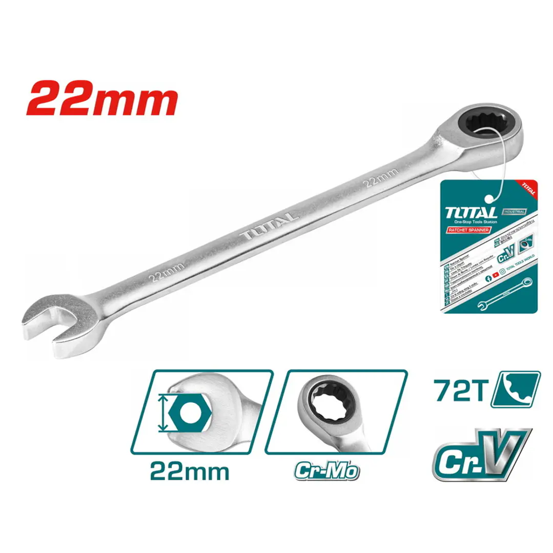 LLAVE PUNTA CORONA CON CHICHARRA 22MM TOTAL 1