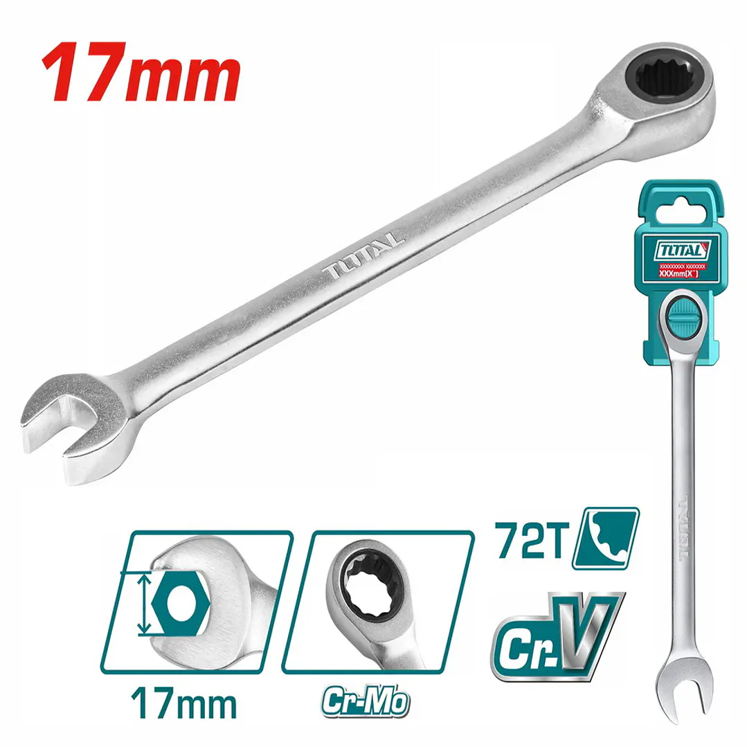 LLAVE PUNTA CORONA CON CHICHARRA 17MM TOTAL 1