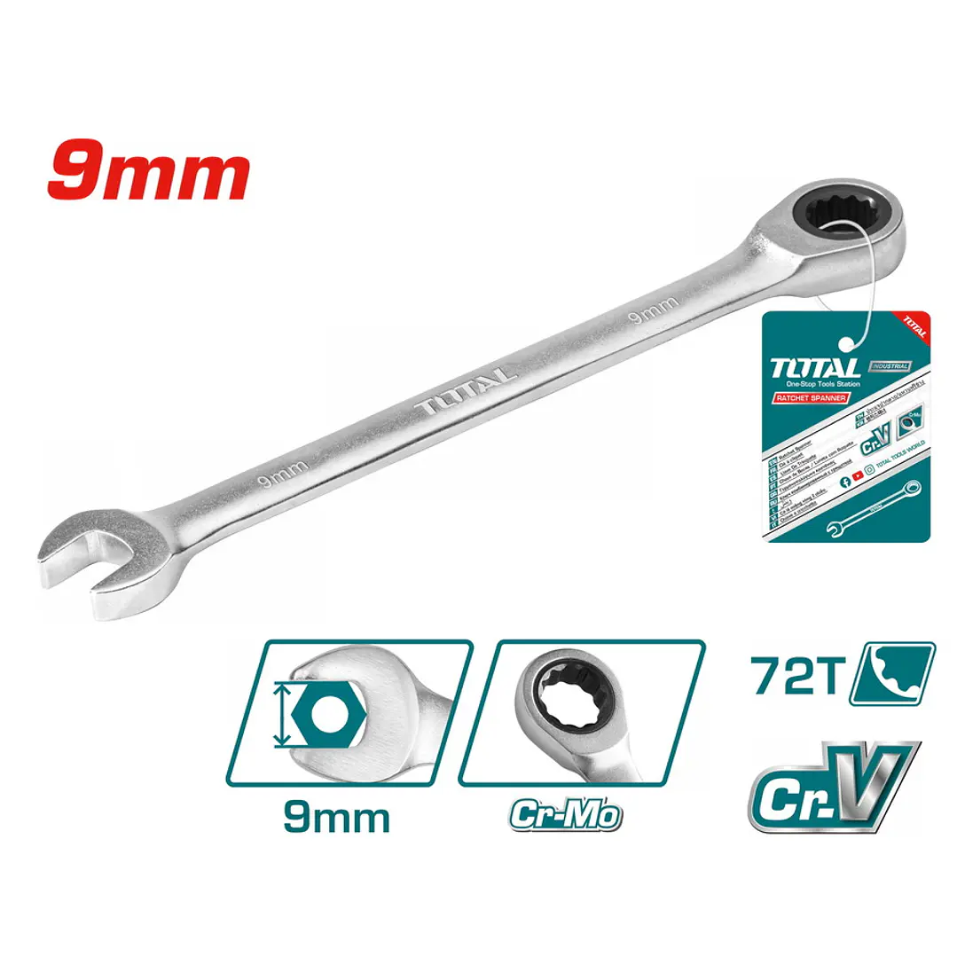 LLAVE PUNTA CORONA CON CHICHARRA 9MM TOTAL 1