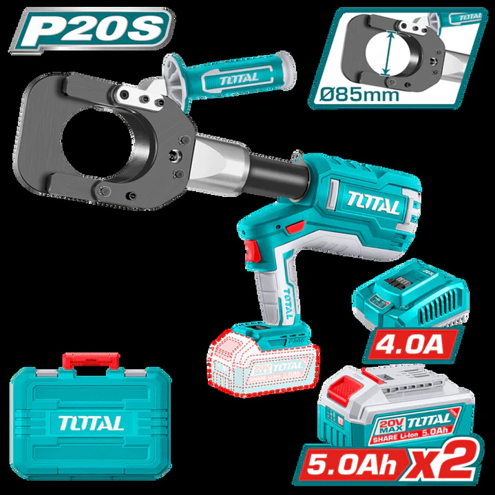 CORTADOR DE CABLE HIDRAULICO INALAMBRICO 20V TOTAL 1