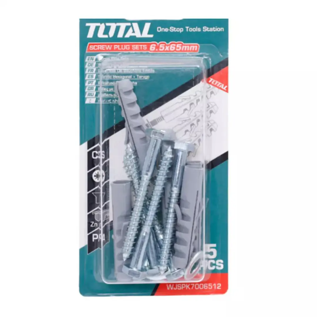 JGO TORNILLO HEX Y TARUGO ST5.0X65MM TOTAL 1