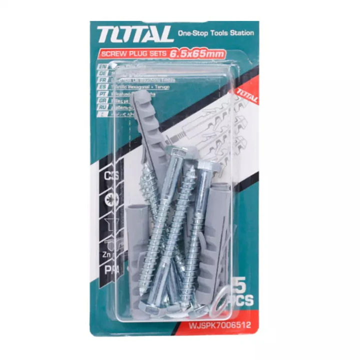 JGO TORNILLO HEX Y TARUGO ST5.0X65MM TOTAL 1