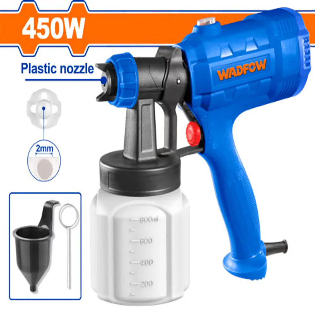 PISTOLA DE PINTAR 450W VASO PLASTICO 800ML WADFOW 1
