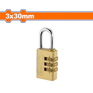 CANDADO 3 COMBINACION 3X30MM WADFOW