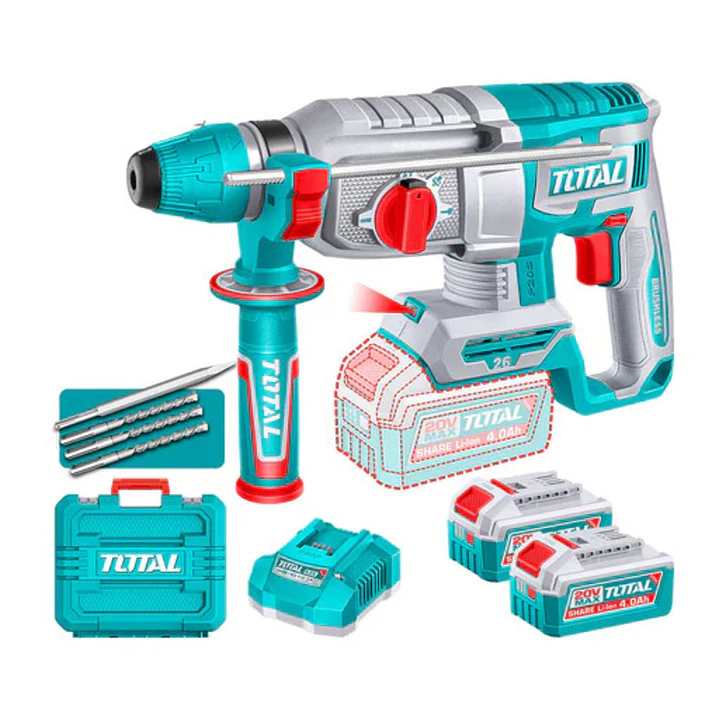 ROTOMARTILLO INALAMBRICO 20V 26MM 2.5J SDS PLUS TOTAL 1