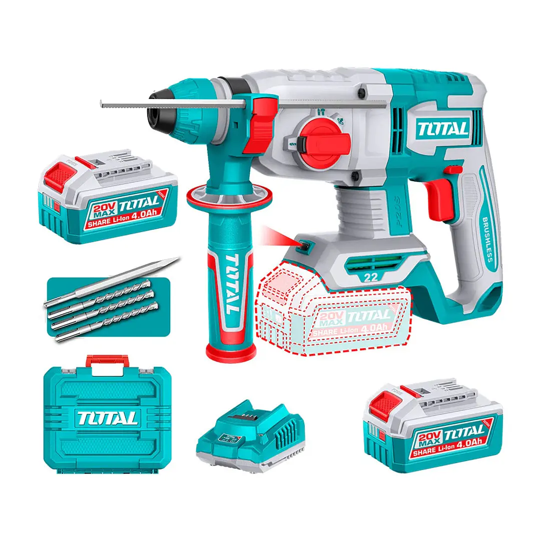 ROTOMARTILLO INALAMBRICO 20V 2.0J SDS PLUS TOTAL 1