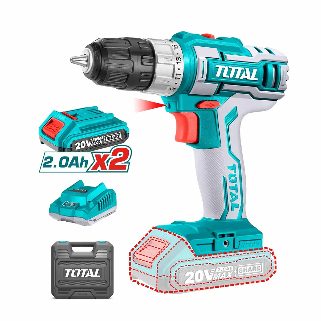 TALADRO INALAMBRICO LITIO-ION 10MM 20V TOTAL 1
