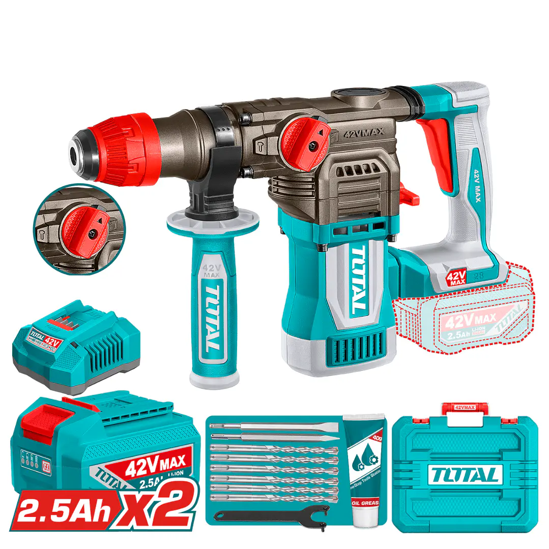 ROTOMARTILLO INALAMBRICO 42V 4.5J SDS PLUS TOTAL 1