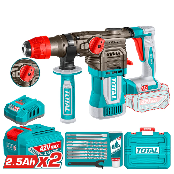 ROTOMARTILLO INALAMBRICO 42V 4.5J SDS PLUS TOTAL 1