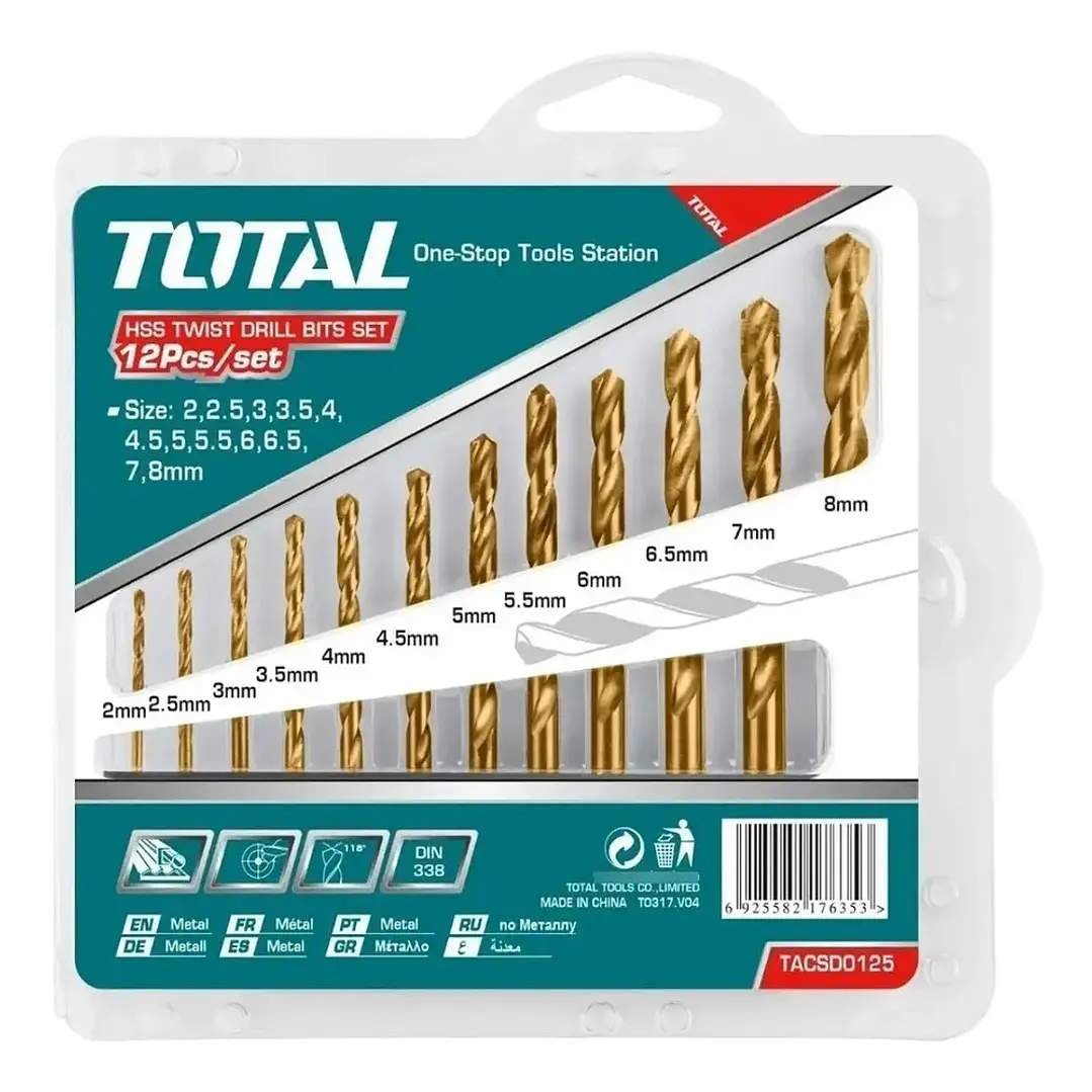JGO BROCAS X12PCS P/ METAL HSS TOTAL 1