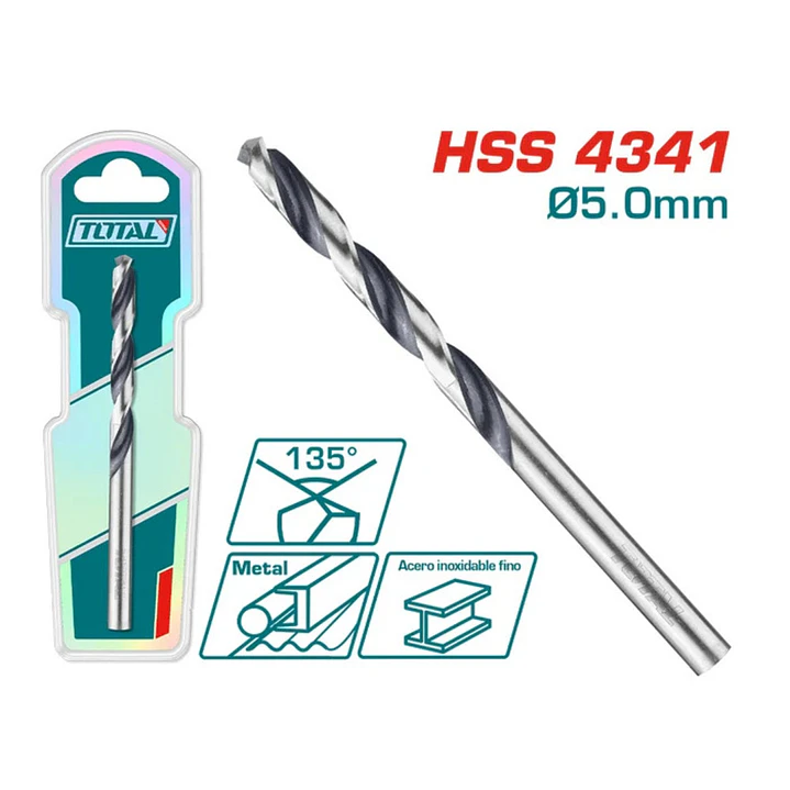 BROCA PARA METAL 4341 HSS 5MM TOTAL 1