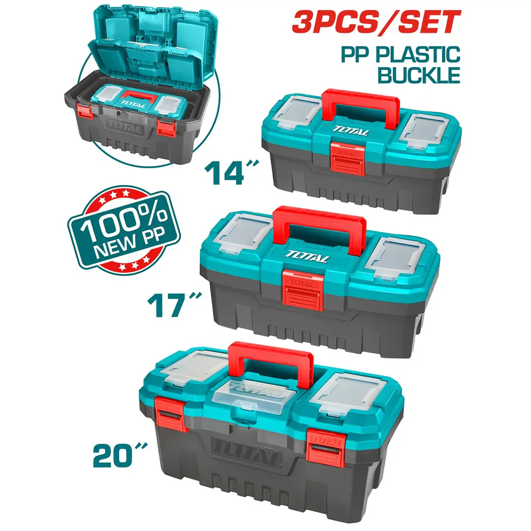 KIT CAJA HERRAMIENTA PLASTICA 3PCS 14