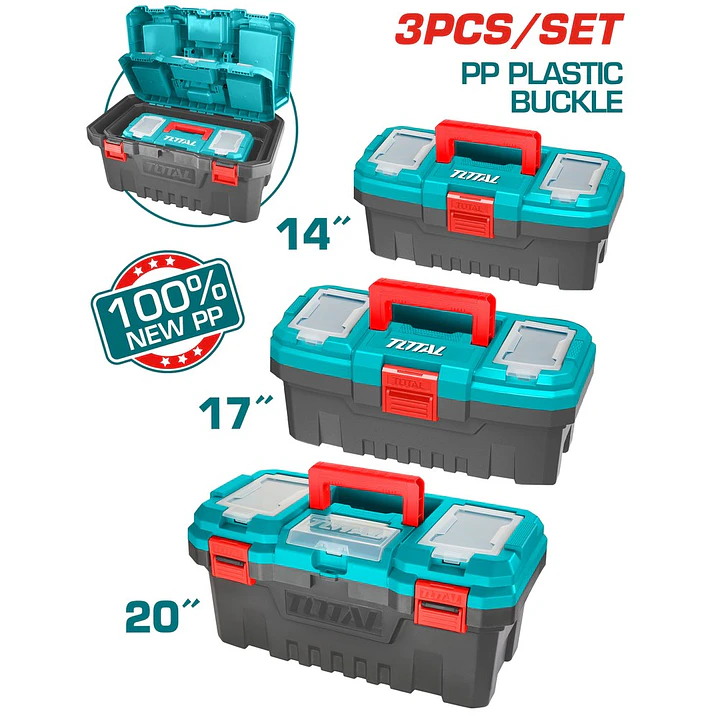KIT CAJA HERRAMIENTA PLASTICA 3PCS 14