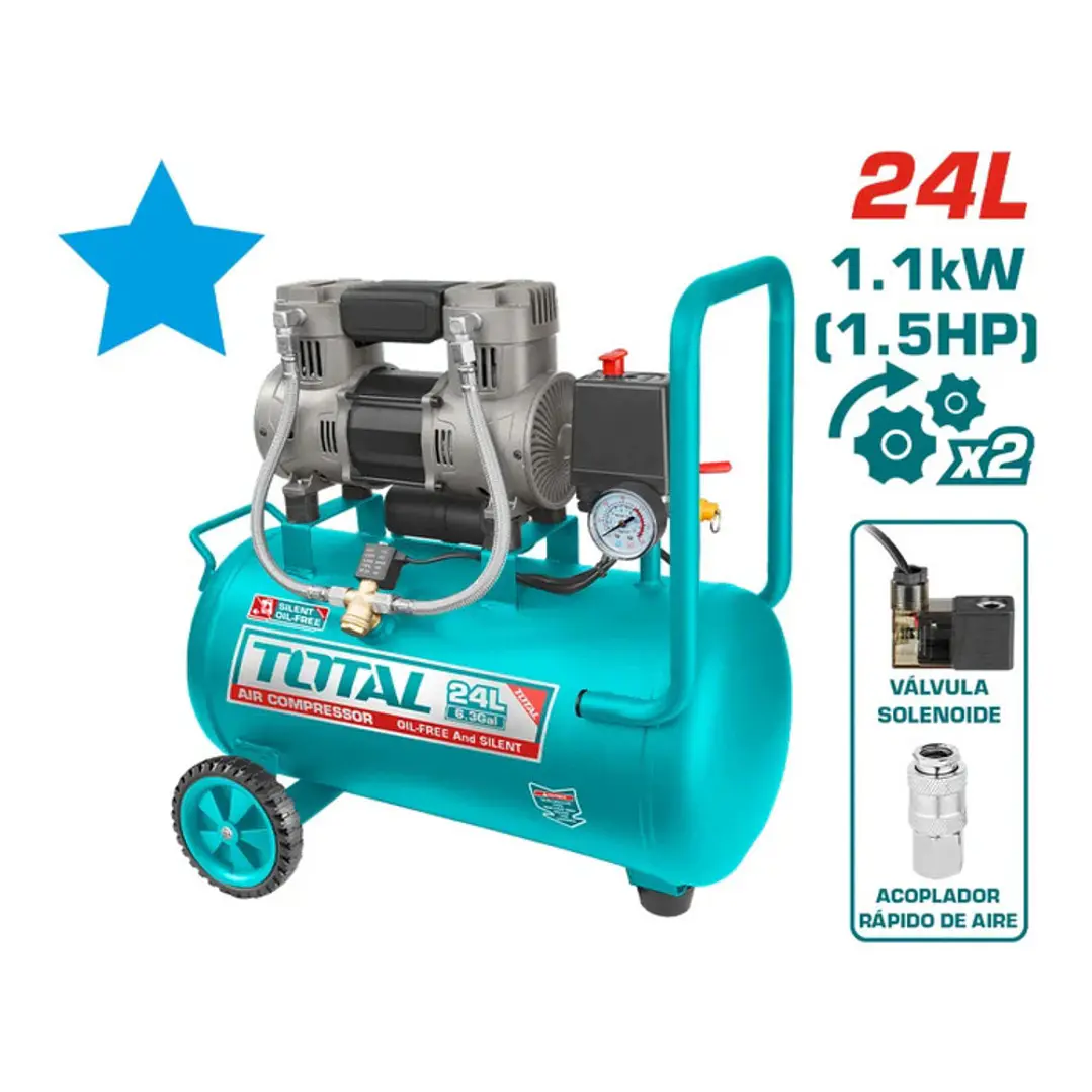 Compresor de Aire 1100W 24L Total Tools 1
