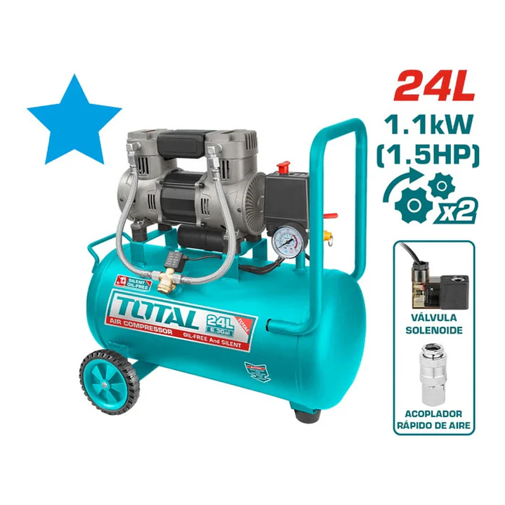 Compresor de Aire 1100W 24L Total Tools 1