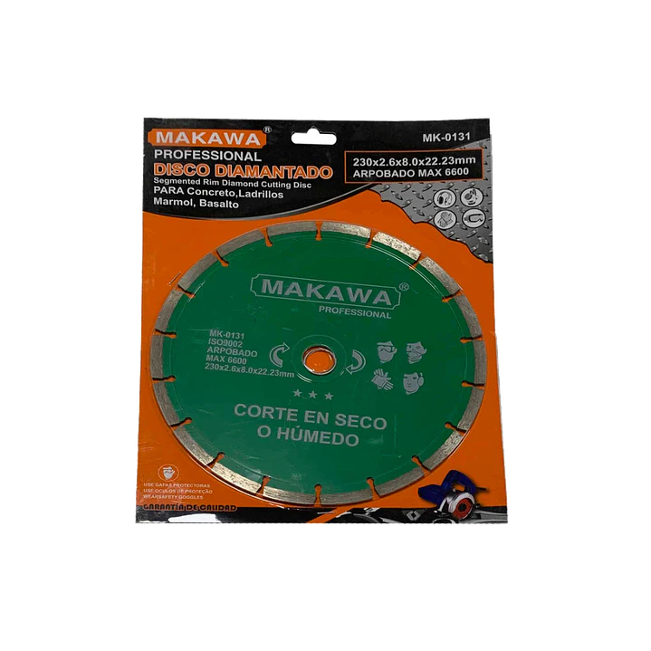 DISCO DIAMANTADO 230MM VERDE MAKAWA 1