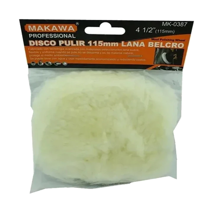 Disco Para Pulir 115mm 4 1/2 PuLG Lana Velcro Makawa Mk-0387 1