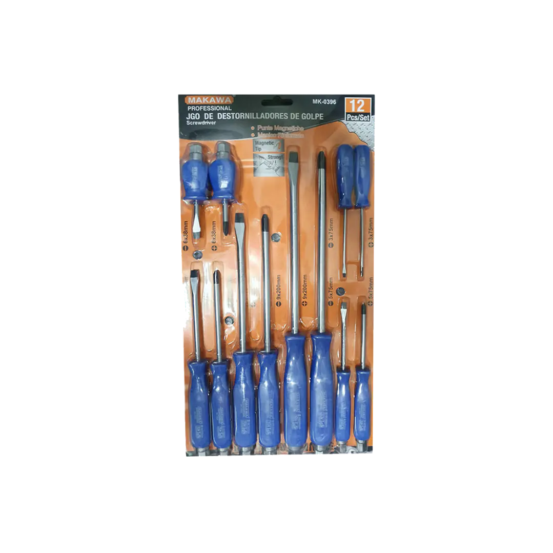JGO DESTORNILLADOR GOLPE X12PCS MAKAWA 1