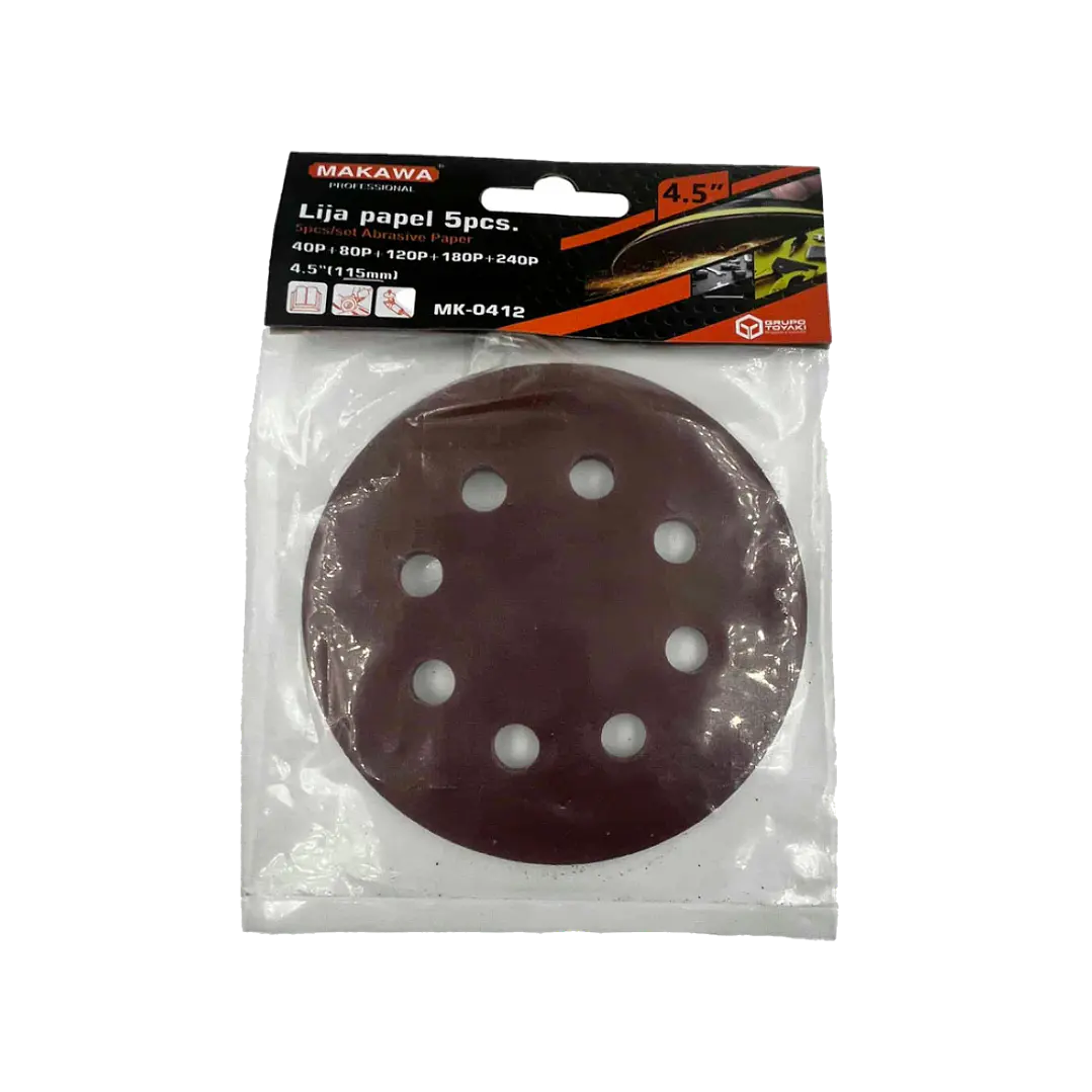LIJA DE VELCRO 115MMX5PCS PULIR MAKAWA 1
