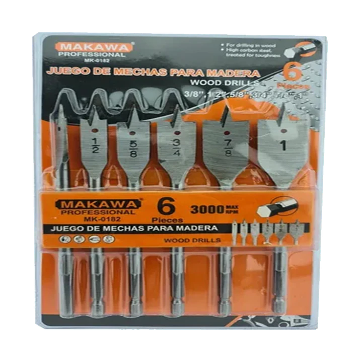 Kit Juego Set De Mecha De Madera Para Taladro 6 Pieza Makawa 1