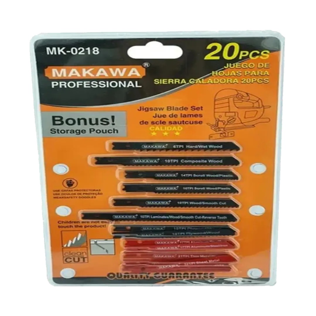 Set Juego De Hojas Para Sierra Caladora 20 Piezas Makawa 1