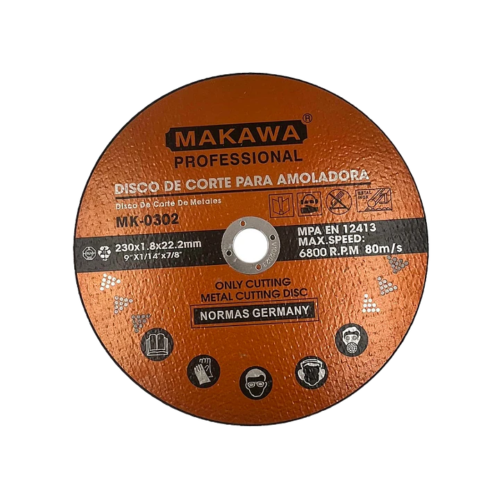 DISCO DE CORTE 230X1.8MM CORTE METAL MAKAWA 1