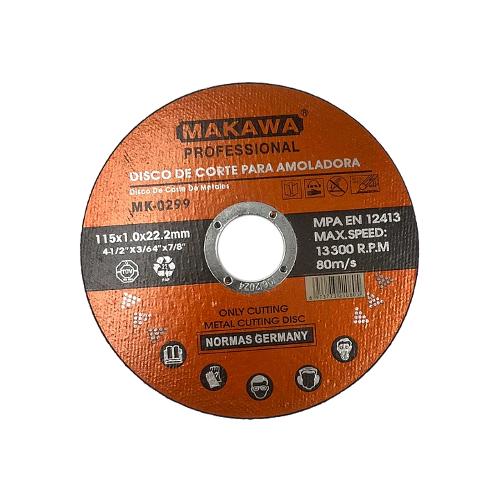 DISCO CORTE 115X1.0MM CORTE METAL MAKAWA 1