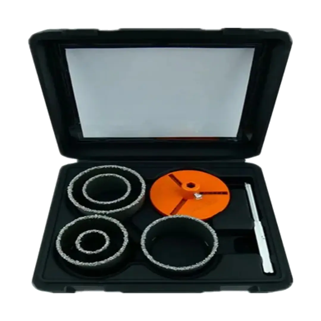 Kit Set Juego Broca Sierra Copa Diamantada 7 Piezas Makawa 1