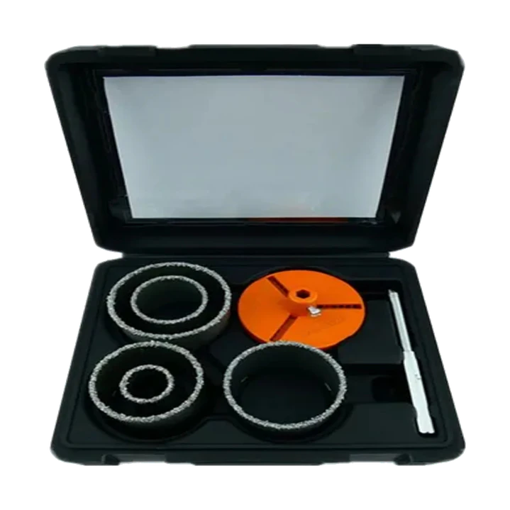 Kit Set Juego Broca Sierra Copa Diamantada 7 Piezas Makawa 1