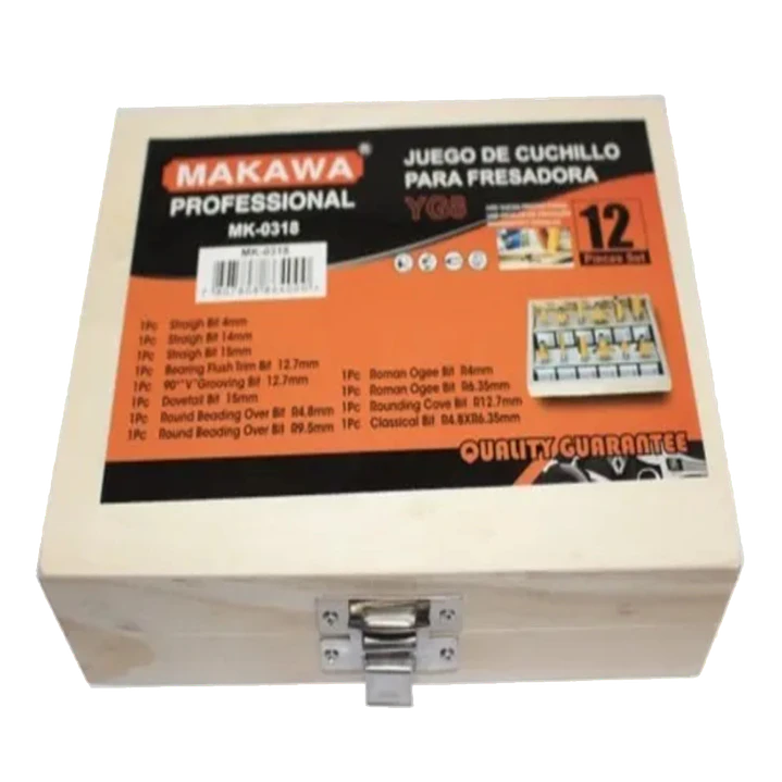 JGO CUCHILLOS FRESADORA 12PCS MAKAWA 1