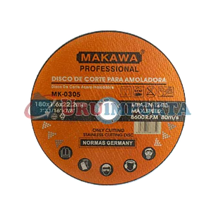 DISCO CORTE 180X1.6MM ACERO INOXIDABLE MAKAWA