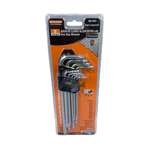Kit Set Juego De Llaves Allen Punta Estrella 9 Piezas Makawa