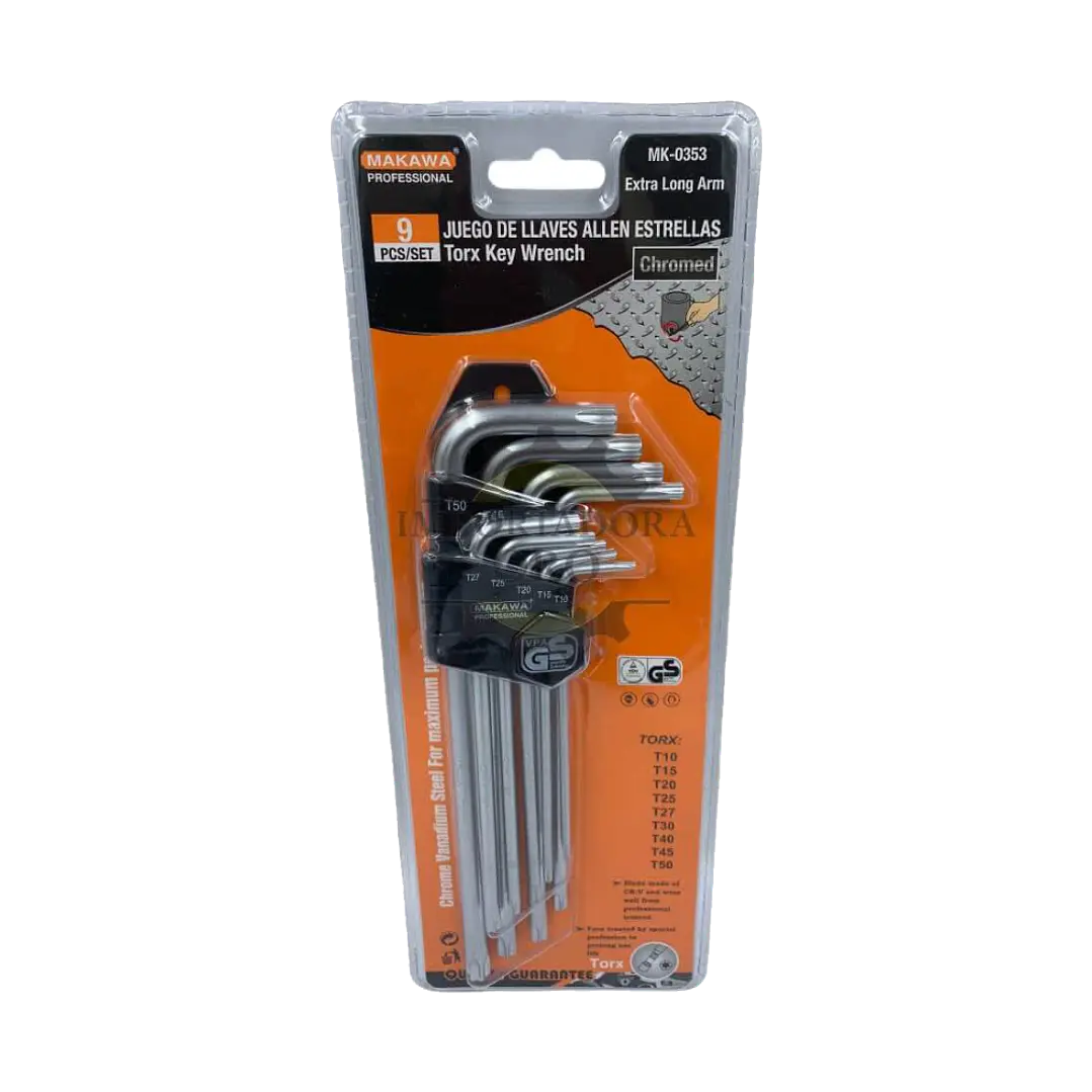 Kit Set Juego De Llaves Allen Punta Estrella 9 Piezas Makawa 1