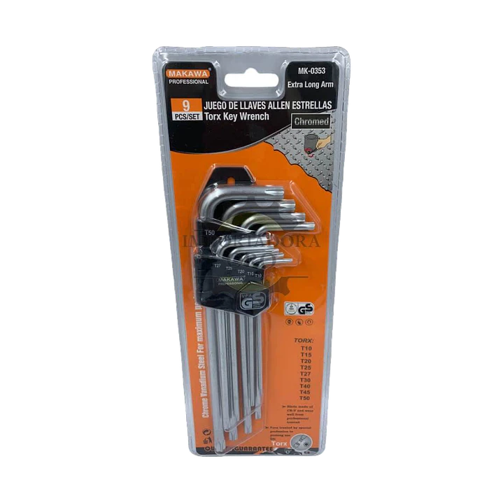 Kit Set Juego De Llaves Allen Punta Estrella 9 Piezas Makawa 1