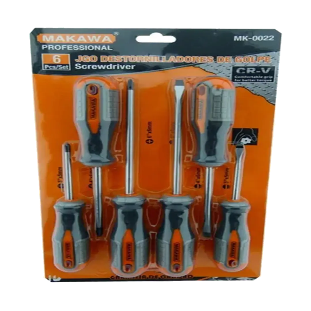 Juego Kit Set De Destornilladores De Golpe 6 Piezas Mk-0022 1