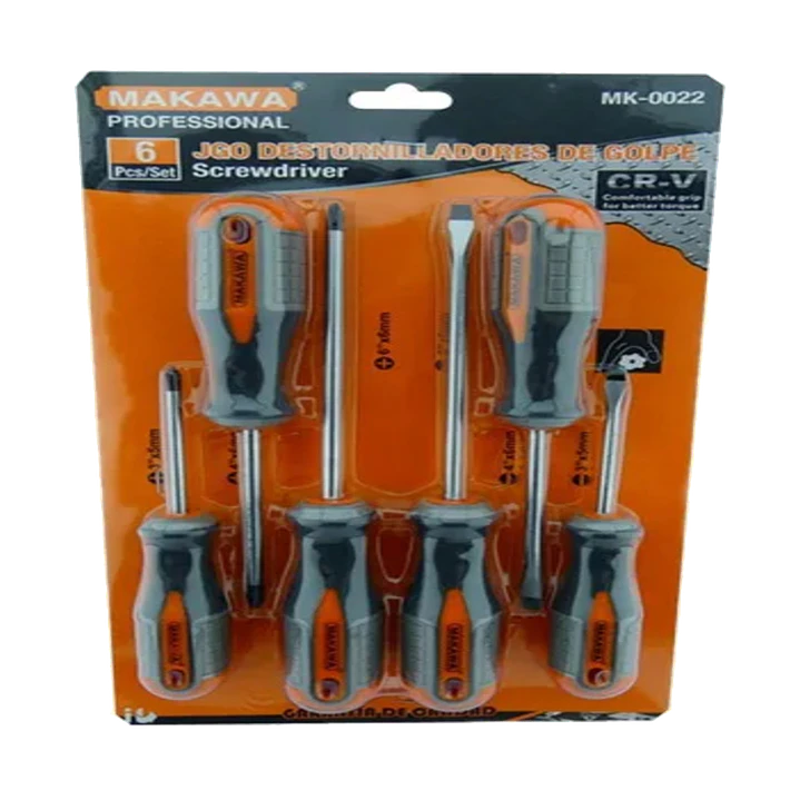 Juego Kit Set De Destornilladores De Golpe 6 Piezas Mk-0022 1