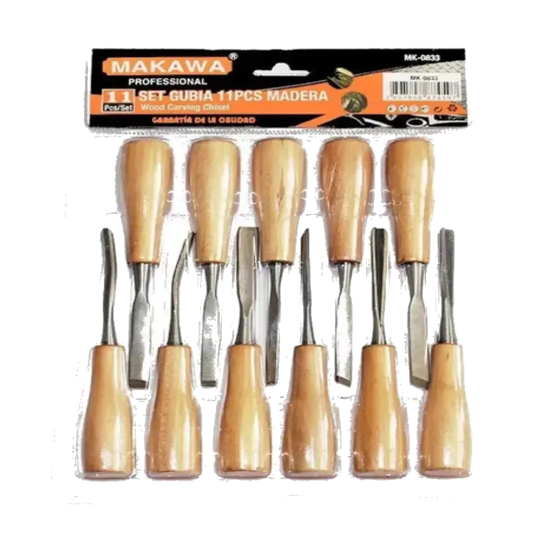 Juego De Cinceles Para Tallar Madera Gubia 11 Piezas Makawa 1