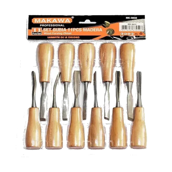 Juego De Cinceles Para Tallar Madera Gubia 11 Piezas Makawa 1