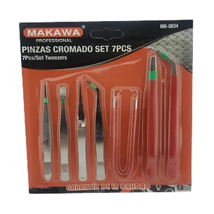 Set Kit Juego De Pinzas Cromado 7 Piezas Makawa