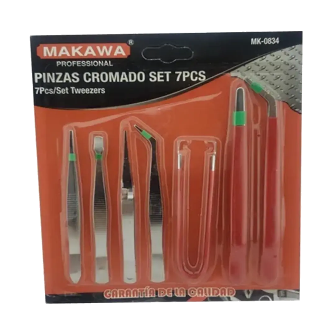 Set Kit Juego De Pinzas Cromado 7 Piezas Makawa 1